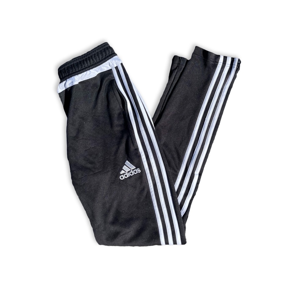 Men’s Adidas Black Striped Joggers, Size Small